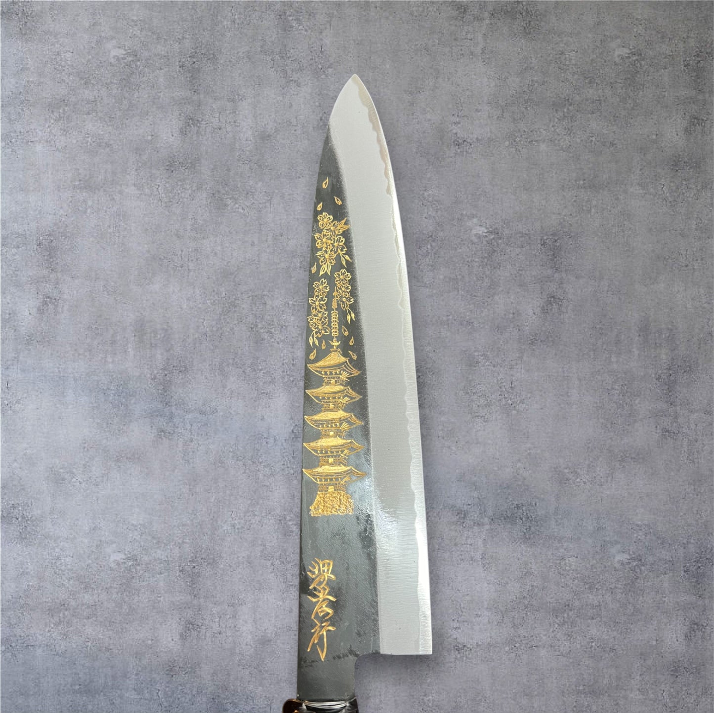 Michiko Kubota Engrave Gyuto 240 mm White 2 Maiko Hanabi