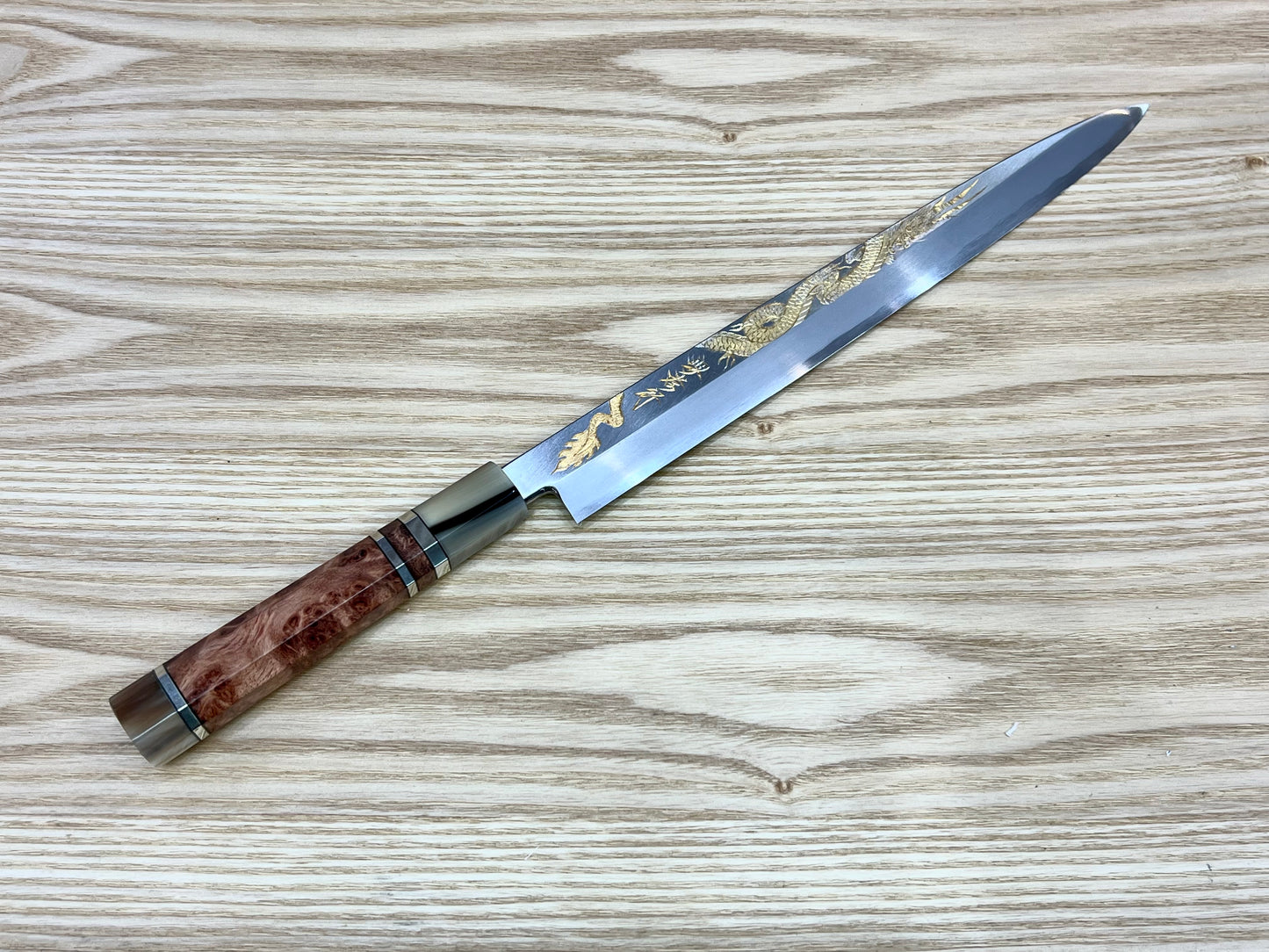 Michiko Kubota Engrave Yanagiba 300mm Ten-Ryu in GOLD