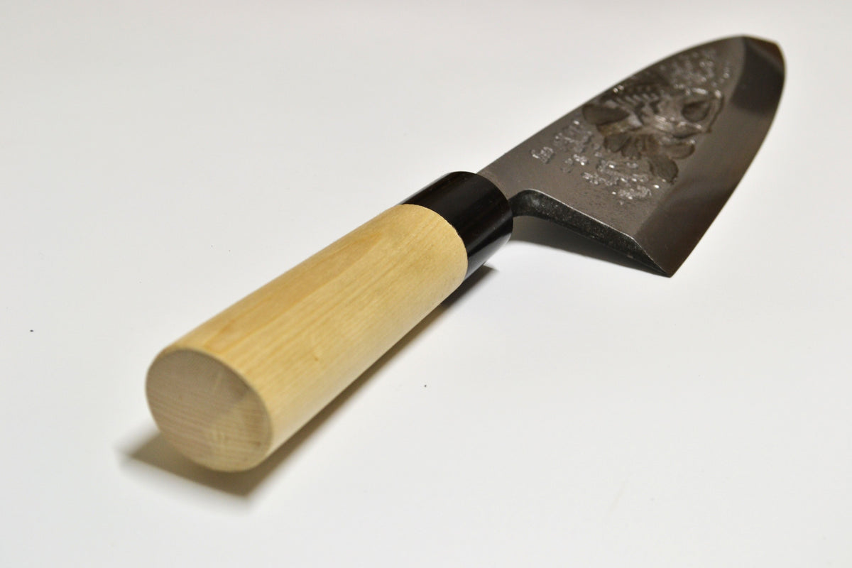 Michiko Kubota Engraved Deba 240mm — Black Bass