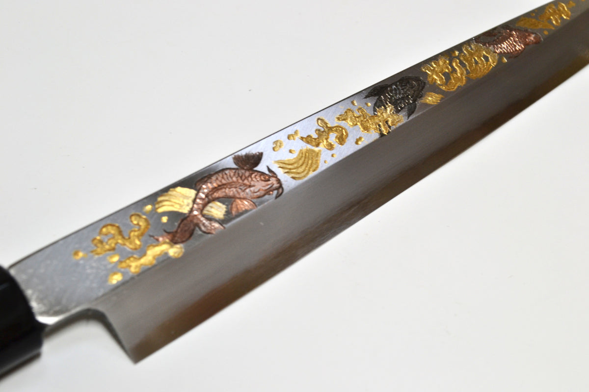[PRE-ORDER] Michiko Kubota Engraved Yanagiba 270mm — Dance of Koi