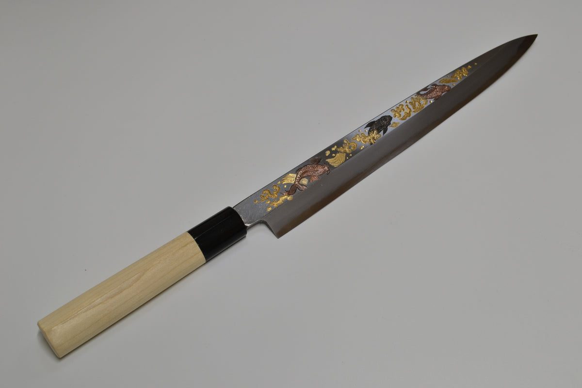 [PRE-ORDER] Michiko Kubota Engraved Yanagiba 270mm — Dance of Koi