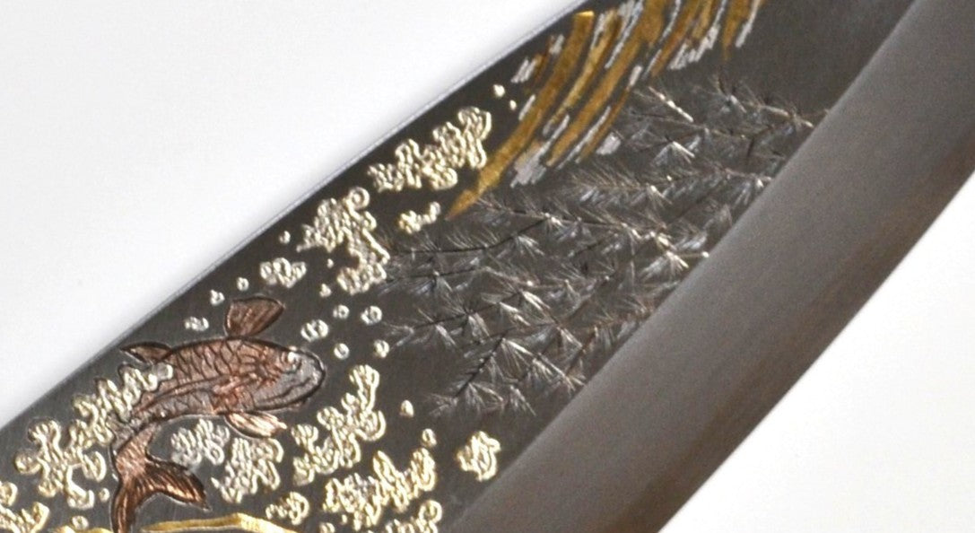 [PRE-ORDER] Michiko Kubota Engraved Deba 240mm — Ascend of Koi