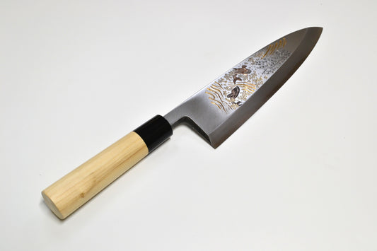 [PRE-ORDER] Michiko Kubota Engraved Deba 240mm — Ascend of Koi