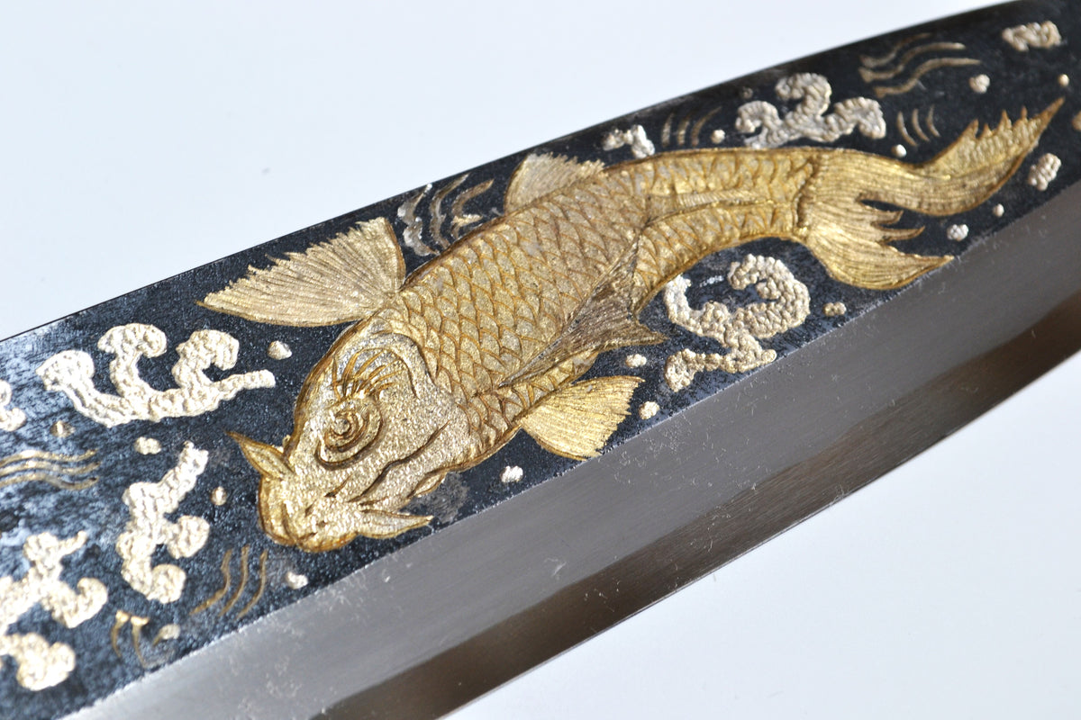 [PRE-ORDER] Michiko Kubota Engraved Deba 240mm — Sojo no koi