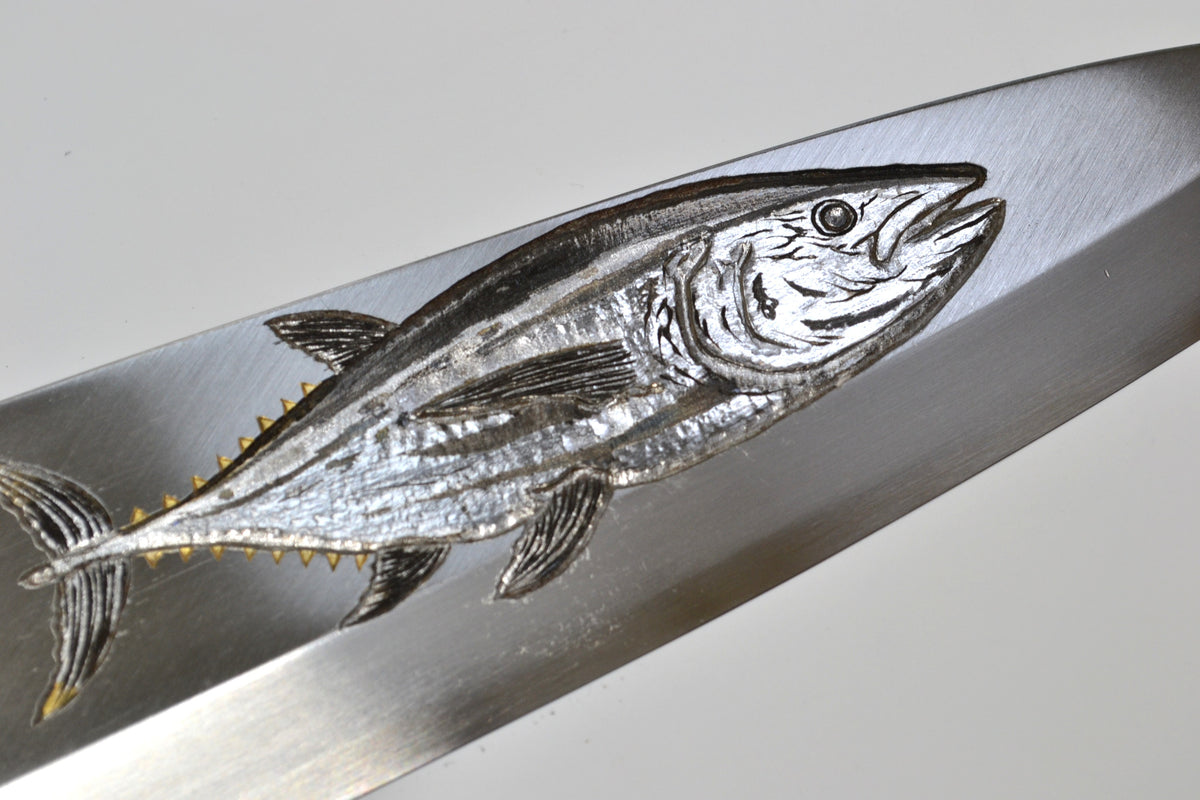 [PRE-ORDER] Michiko Kubota Engraved Deba 240mm — Tuna