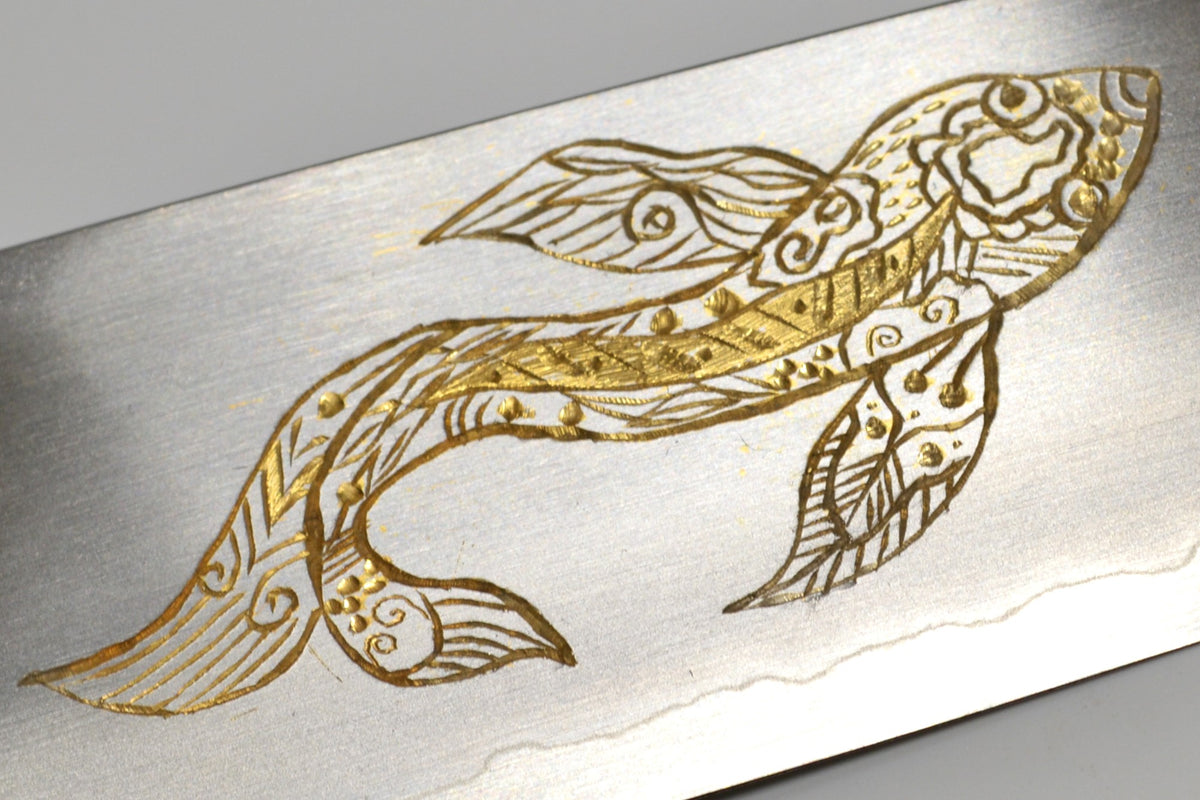 [PRE-ORDER] Michiko Kubota Engraved Santoku 180mm — Goldfish