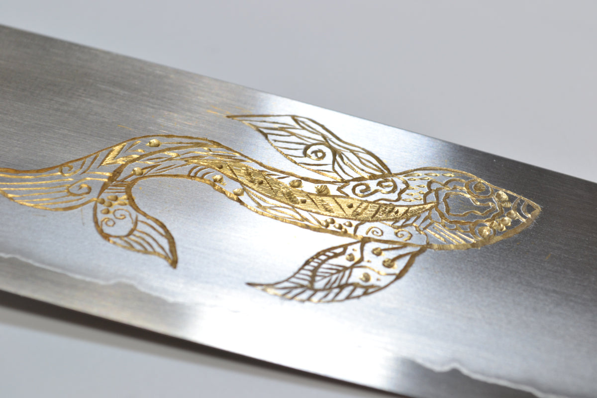 [PRE-ORDER] Michiko Kubota Engraved Santoku 180mm — Goldfish