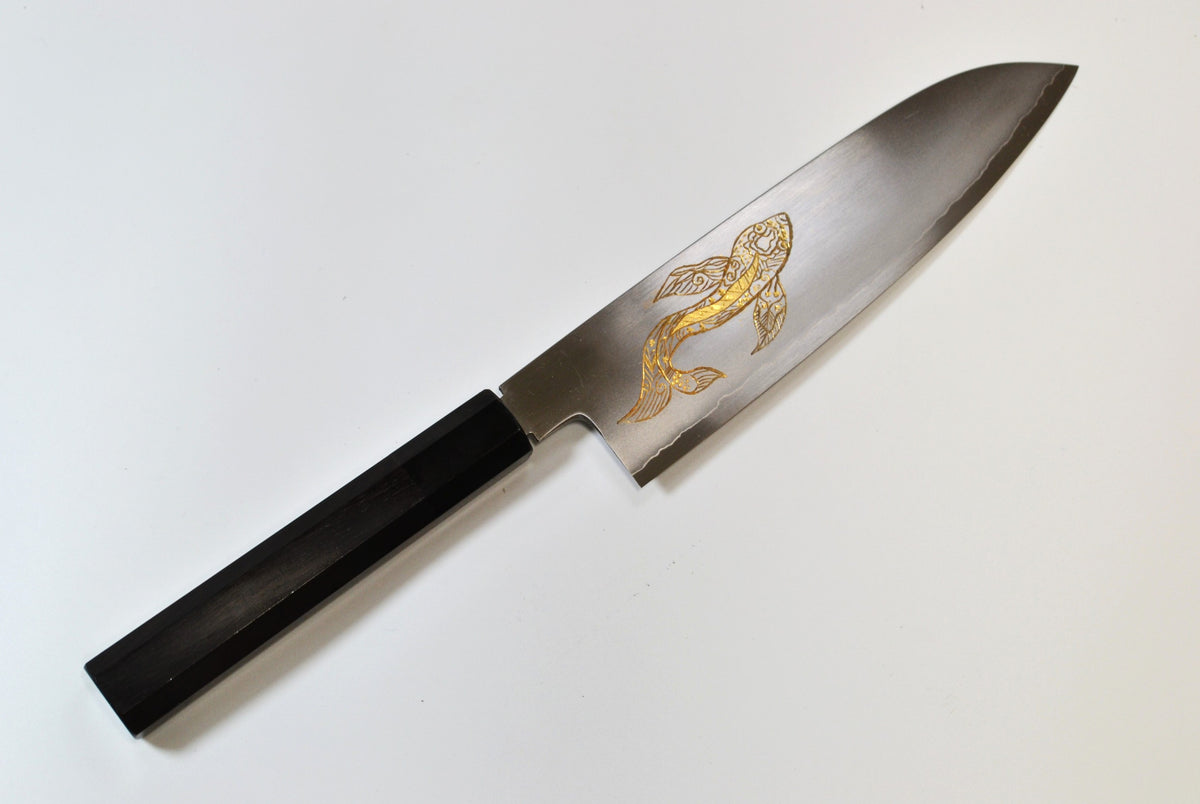 [PRE-ORDER] Michiko Kubota Engraved Santoku 180mm — Goldfish