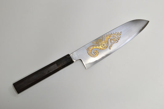 [PRE-ORDER] Michiko Kubota Engraved Santoku 180mm — Seahorse