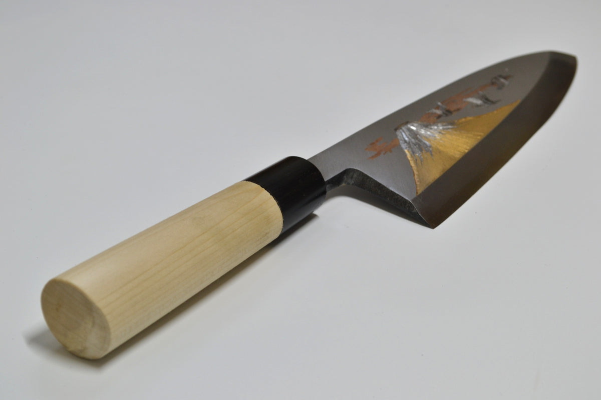 [PRE-ORDER] Michiko Kubota Engraved Deba 240mm — Mt. Fuji and Cranes