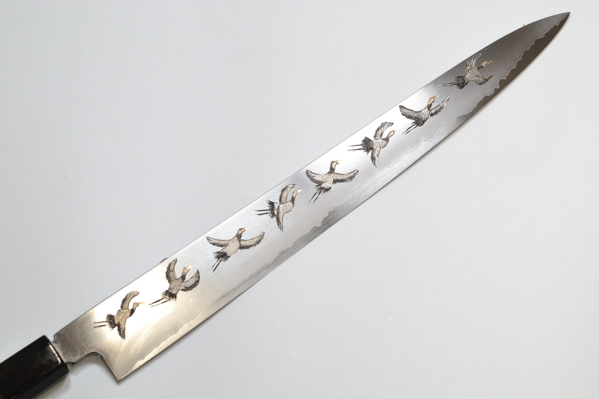 [PRE-ORDER] Michiko Kubota Engraved Sujihiki 270mm — Flock of cranes