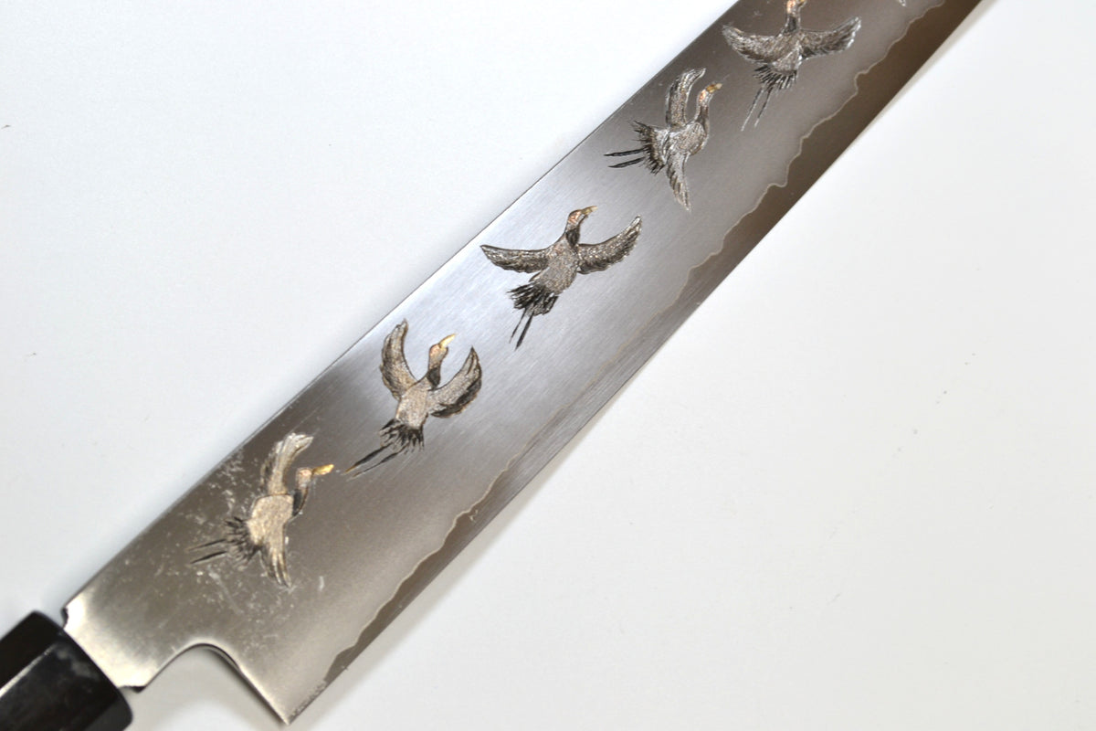 [PRE-ORDER] Michiko Kubota Engraved Sujihiki 270mm — Flock of cranes