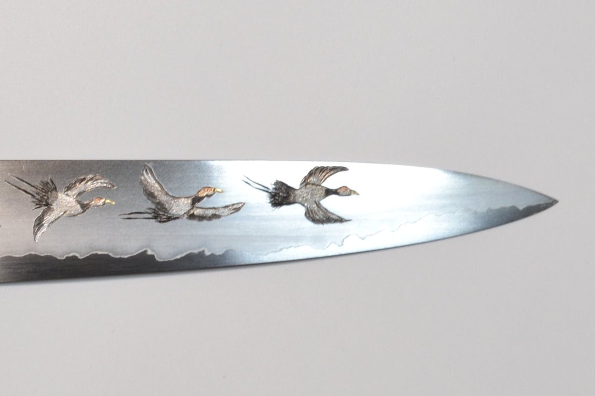 [PRE-ORDER] Michiko Kubota Engraved Sujihiki 270mm — Flock of cranes