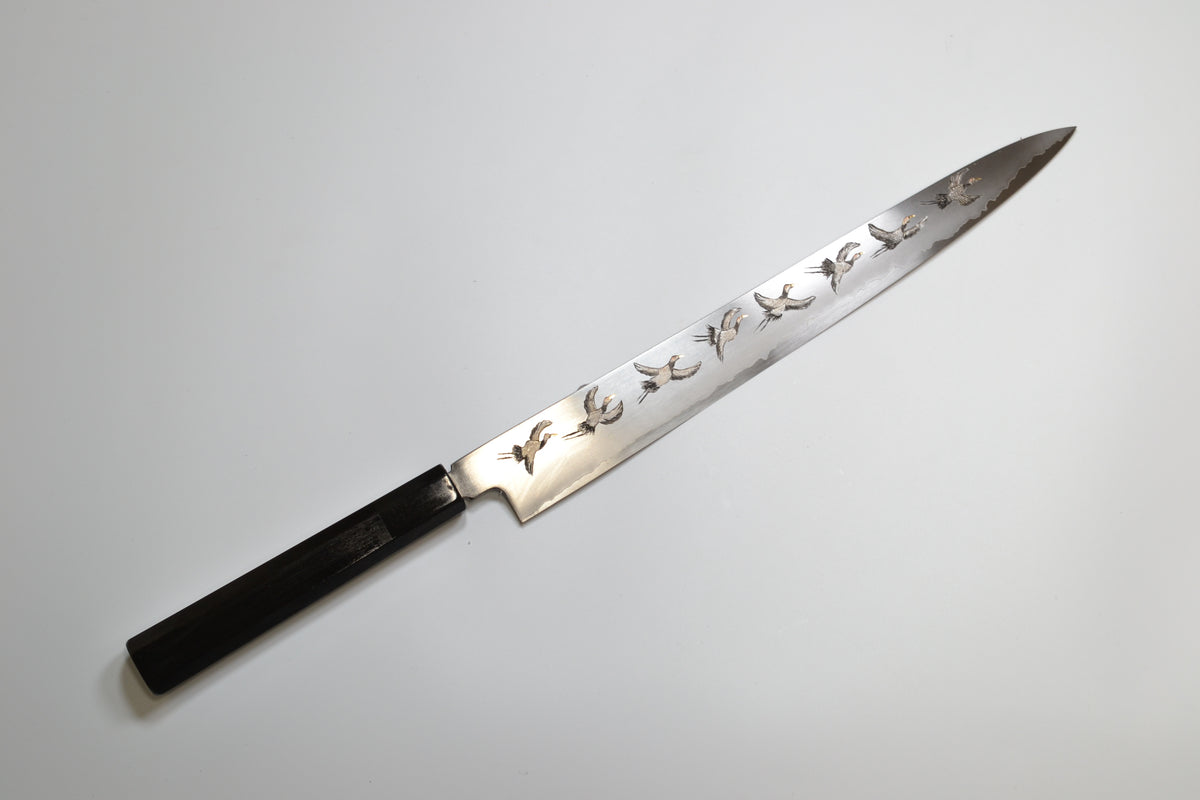 [PRE-ORDER] Michiko Kubota Engraved Sujihiki 270mm — Flock of cranes