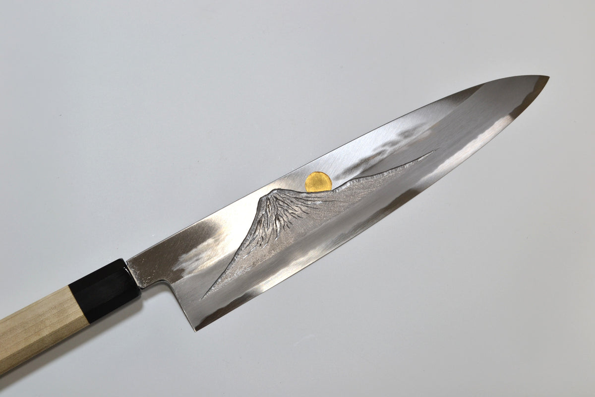 [PRE-ORDER] Michiko Kubota Engraved Gyuto 240mm — Sunset over Mt. Fuji