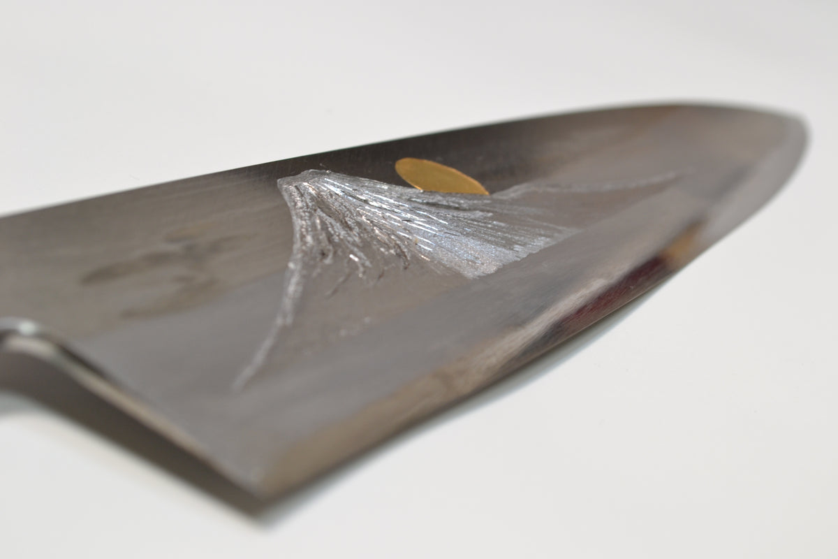 [PRE-ORDER] Michiko Kubota Engraved Gyuto 240mm — Sunset over Mt. Fuji