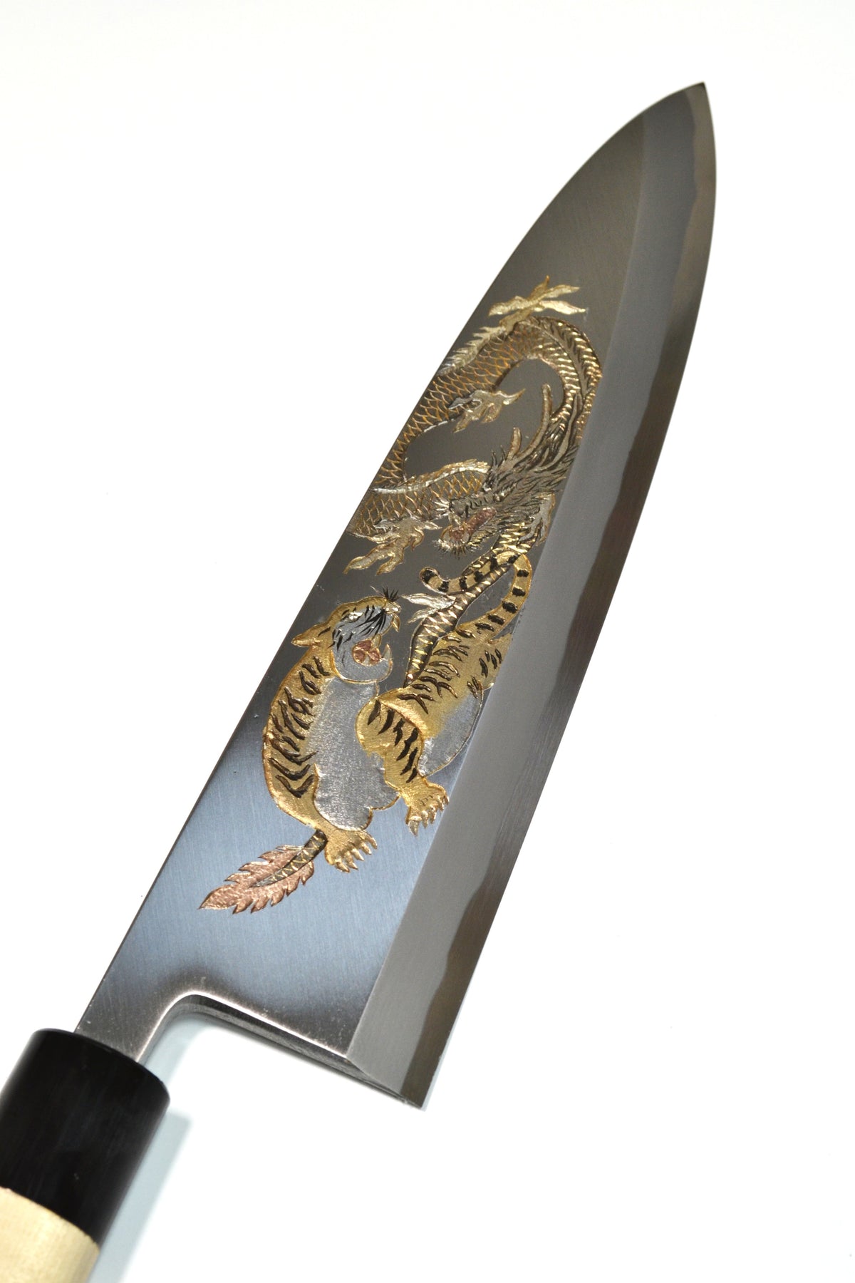 [PRE-ORDER] Michiko Kubota Engraved Deba 300mm — Spirit of Dragon and Tiger
