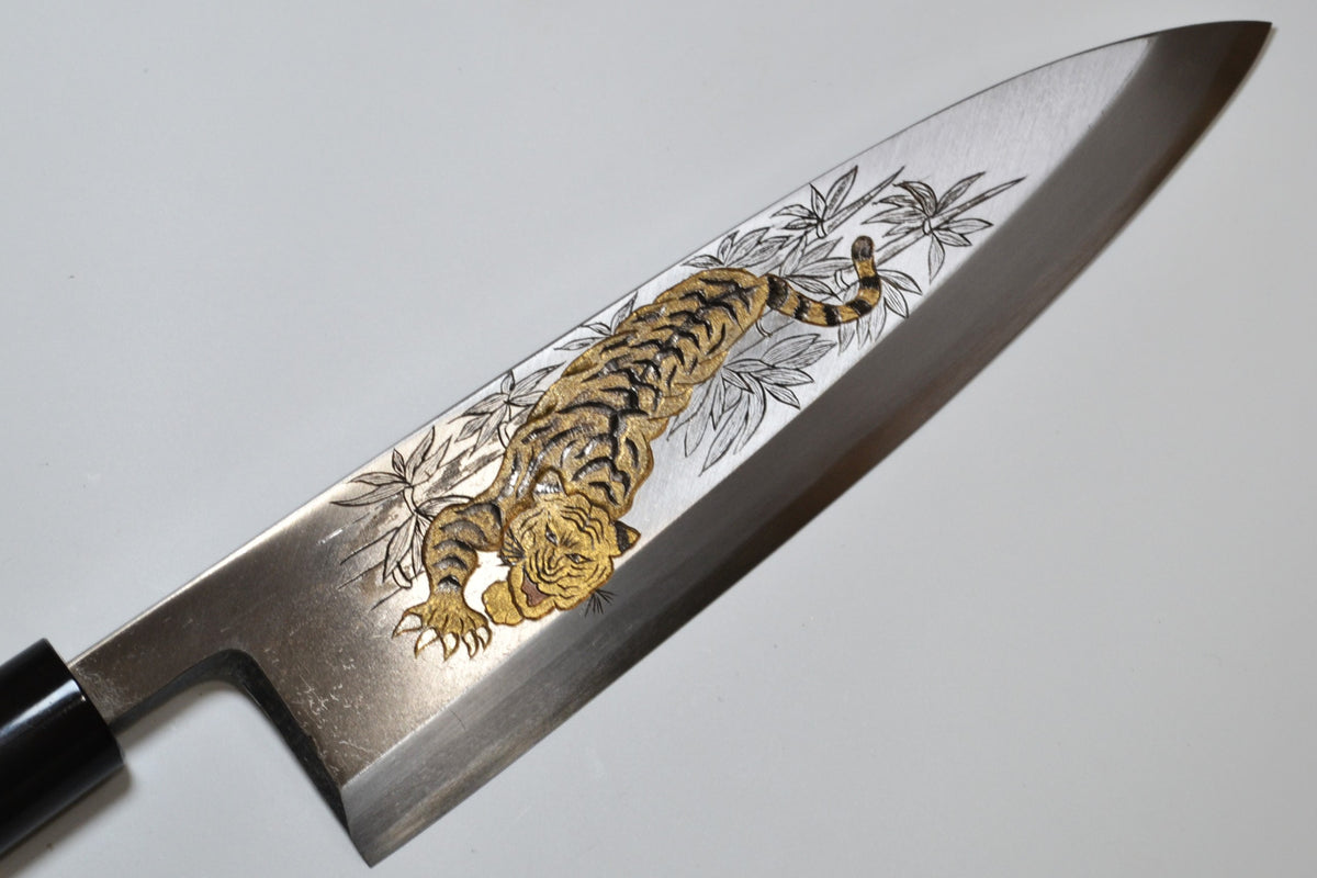 [PRE-ORDER] Michiko Kubota Engraved Deba 240mm — The Tiger’s Gaze