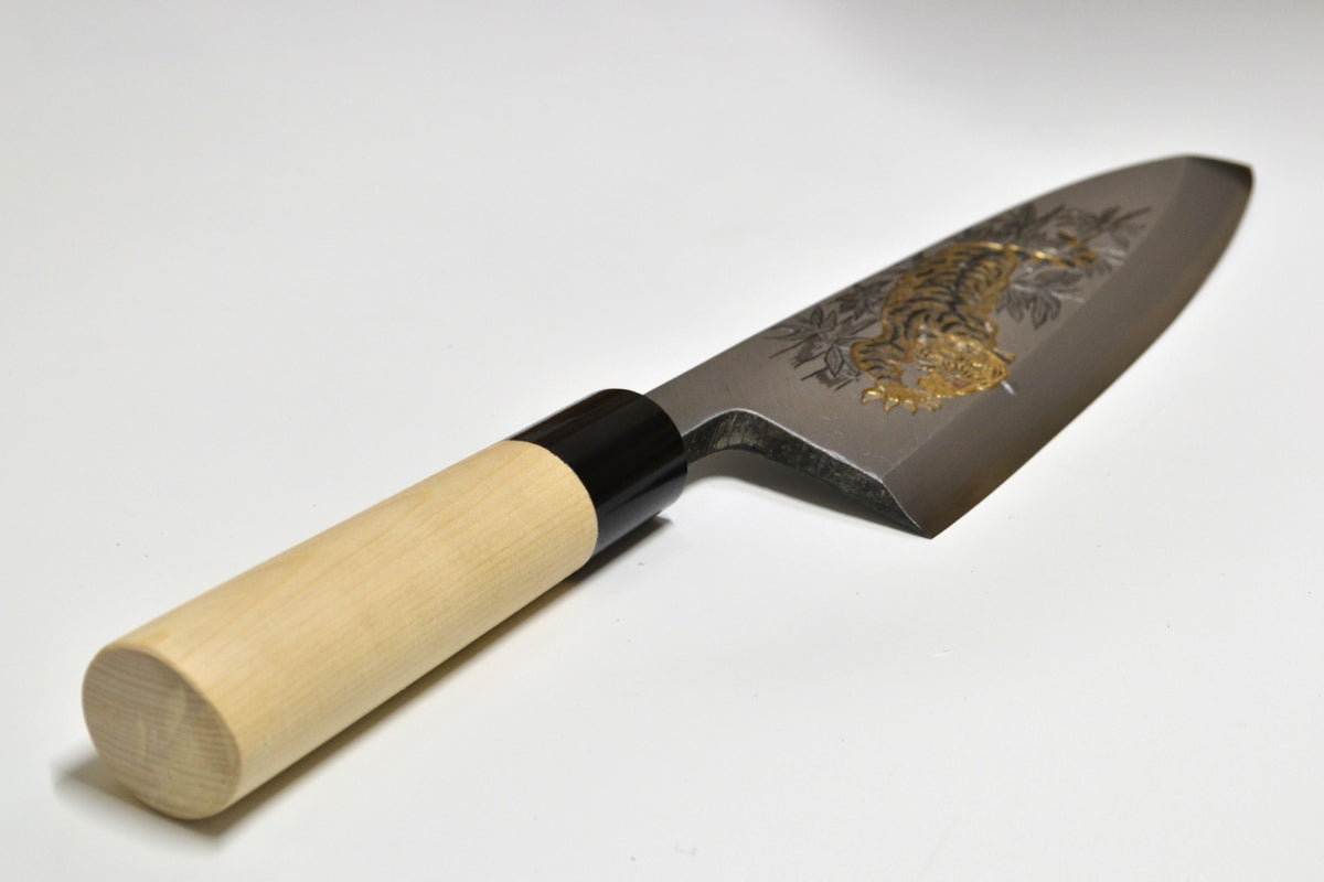 [PRE-ORDER] Michiko Kubota Engraved Deba 240mm — The Tiger’s Gaze