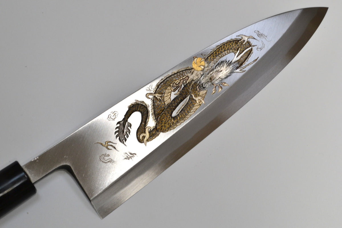[PRE-ORDER] Michiko Kubota Engraved Deba 240mm — The Dragon’s Gate