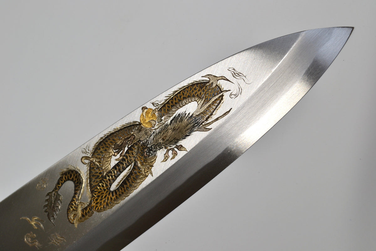 [PRE-ORDER] Michiko Kubota Engraved Deba 240mm — The Dragon’s Gate