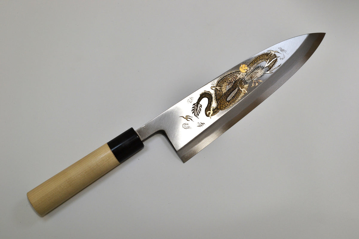 [PRE-ORDER] Michiko Kubota Engraved Deba 240mm — The Dragon’s Gate