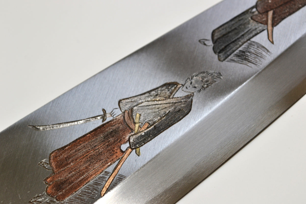 [PRE-ORDER] Michiko Kubota Engraved Deba 240mm — Musashi and Kojiro