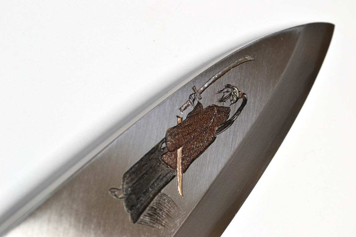 [PRE-ORDER] Michiko Kubota Engraved Deba 240mm — Musashi and Kojiro