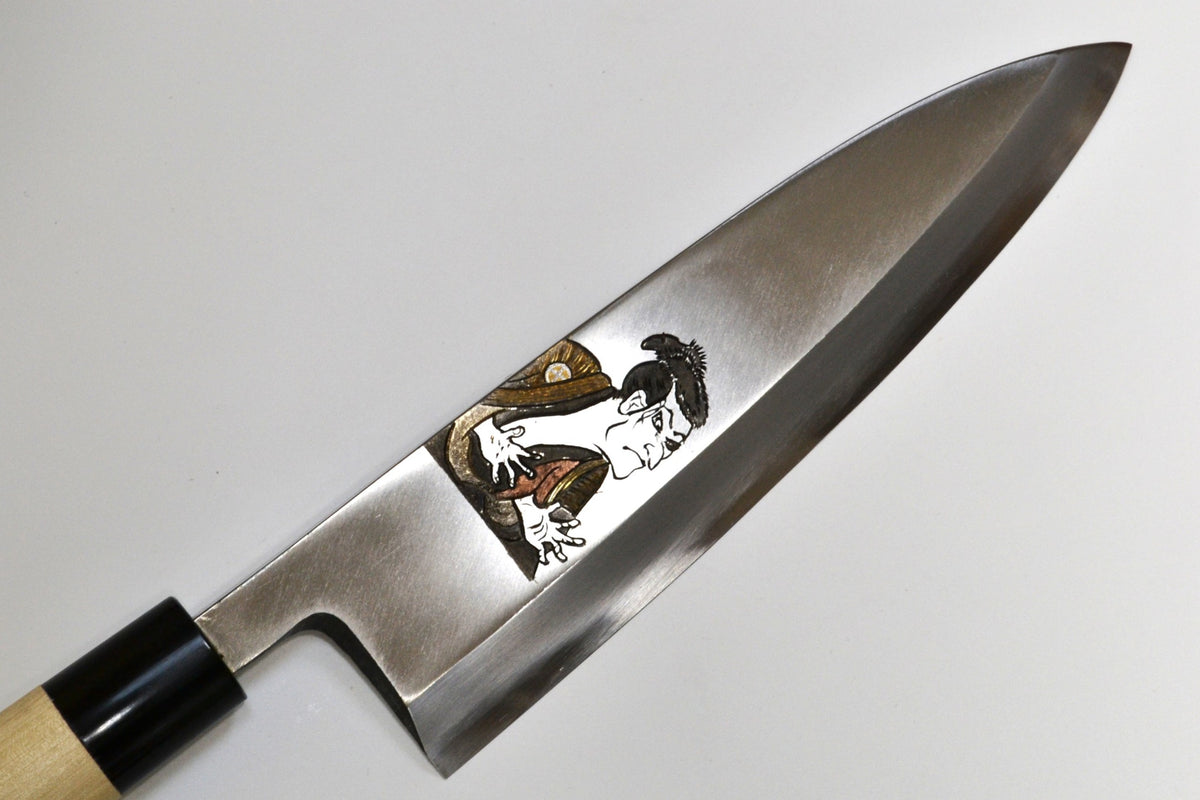 [PRE-ORDER] Michiko Kubota Engraved Deba 210mm — Male Ukiyoe