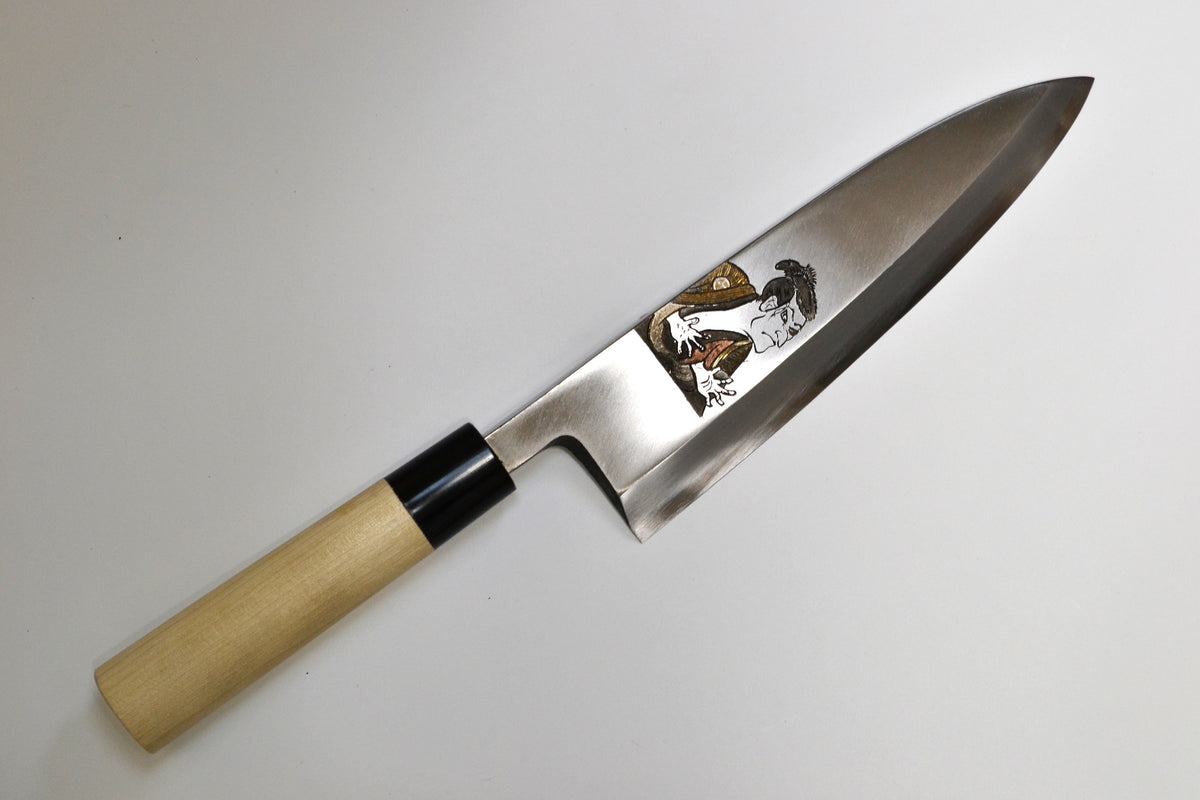 [PRE-ORDER] Michiko Kubota Engraved Deba 210mm — Male Ukiyoe