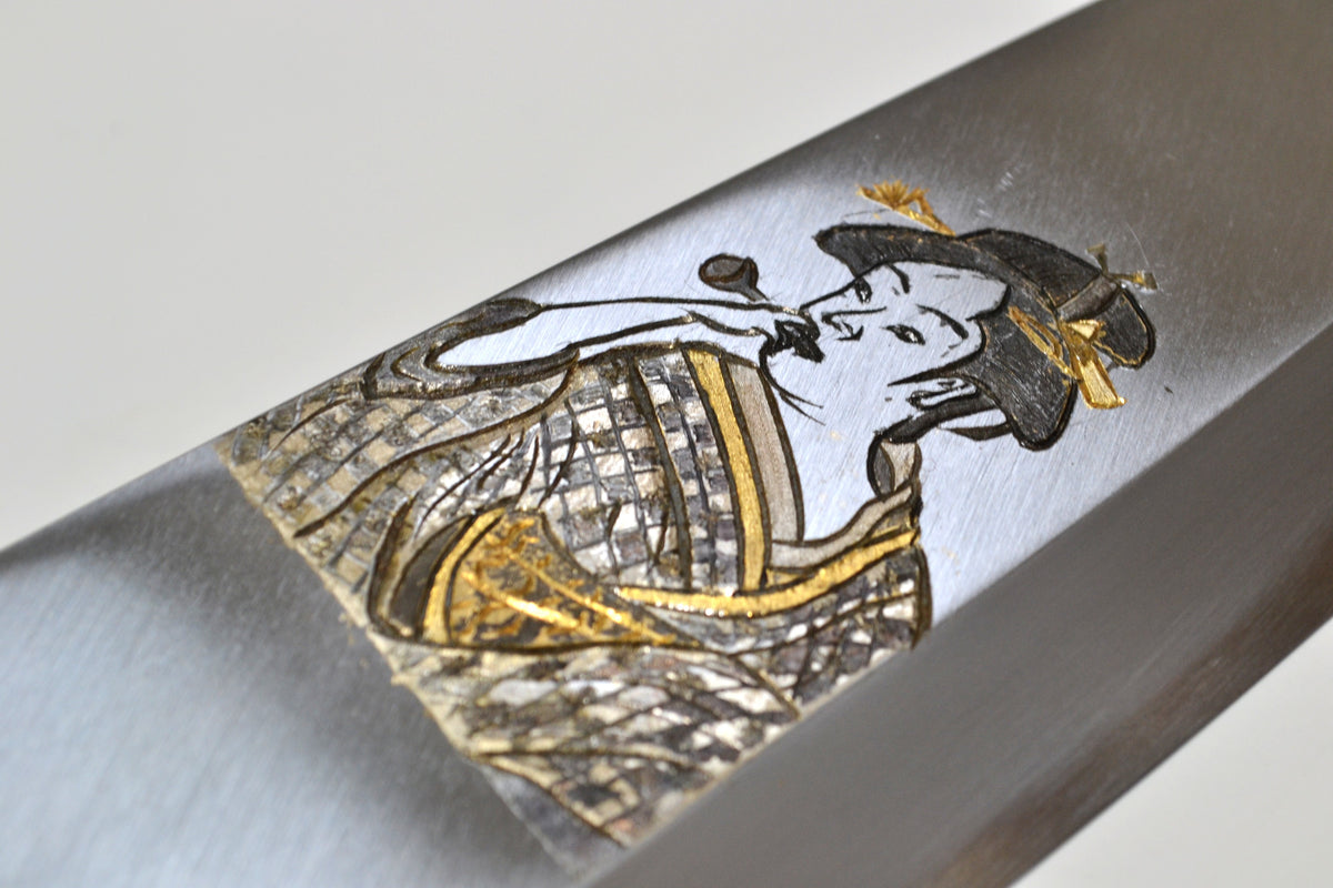 [PRE-ORDER] Michiko Kubota Engraved Deba 210mm — Female Ukiyoe