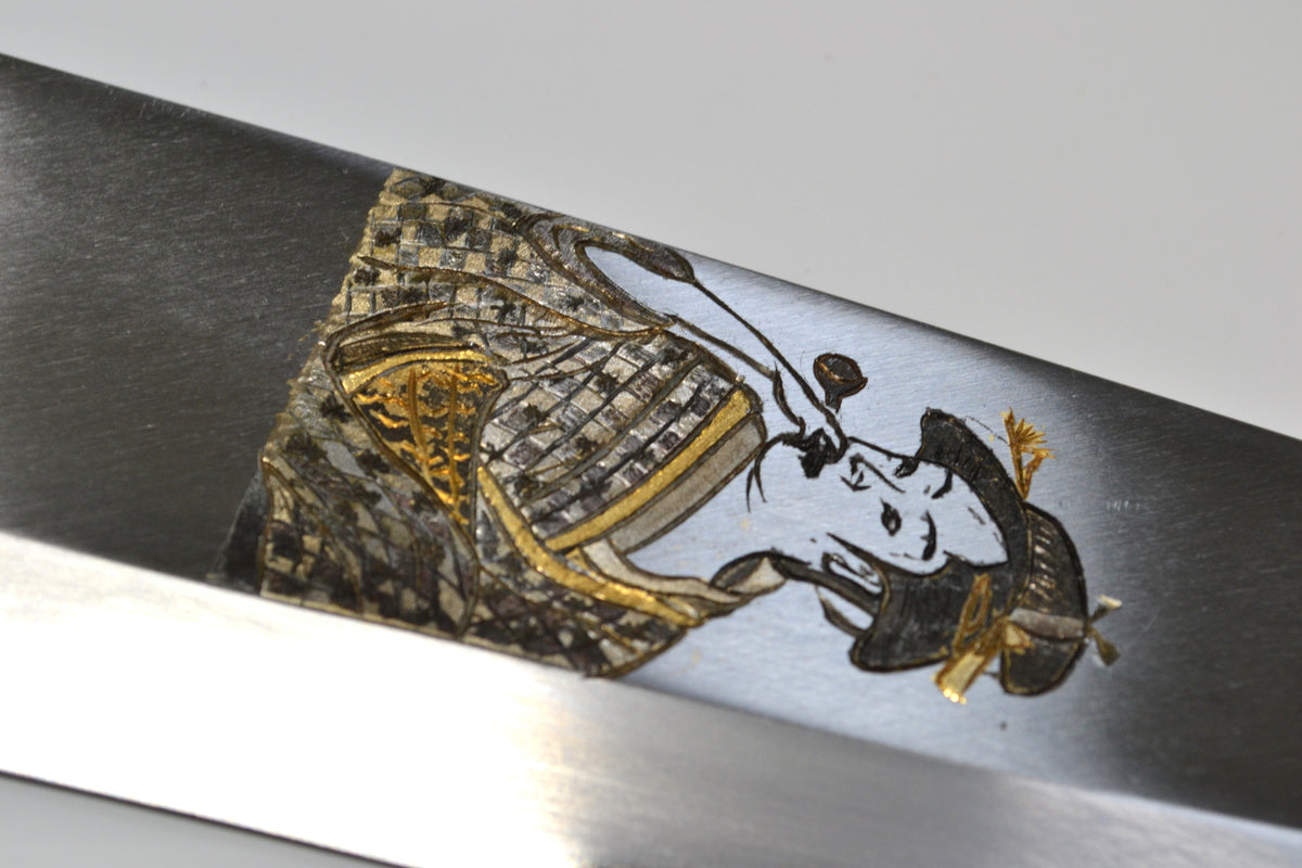 [PRE-ORDER] Michiko Kubota Engraved Deba 210mm — Female Ukiyoe