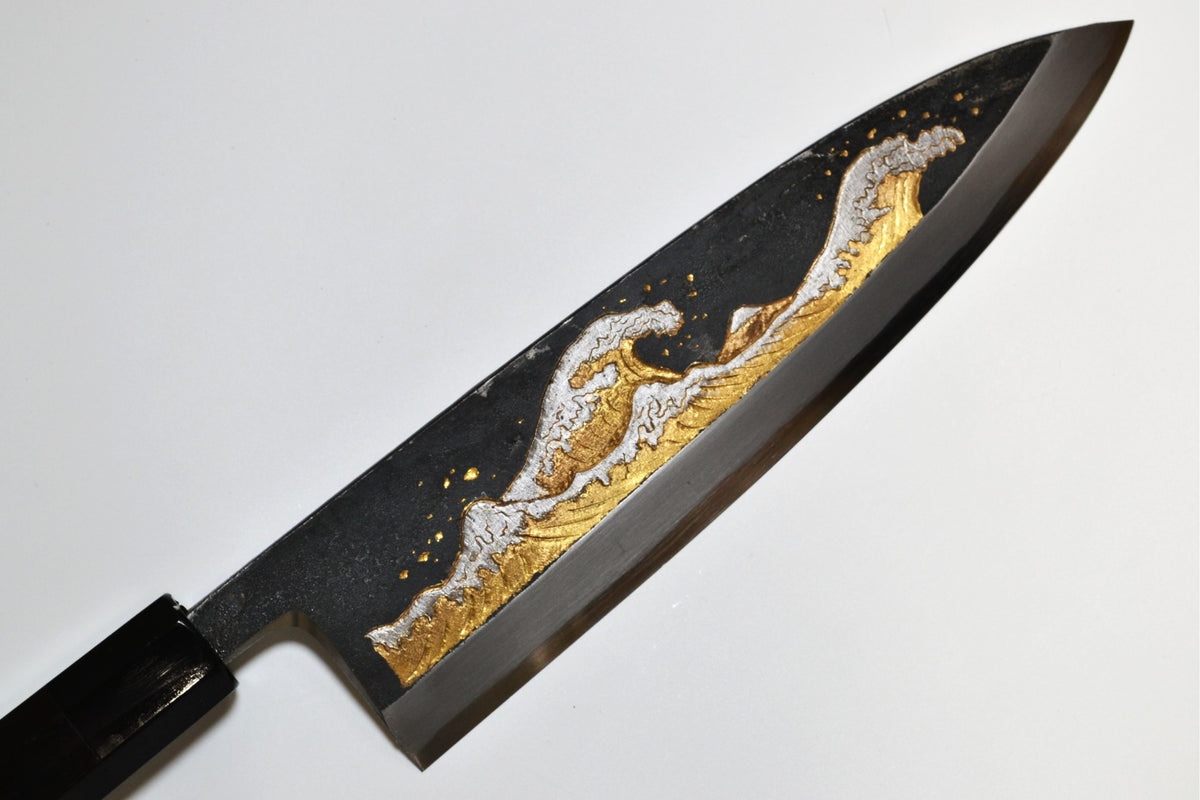 [PRE-ORDER] Michiko Kubota Engraved Deba 240mm — The Great Wave
