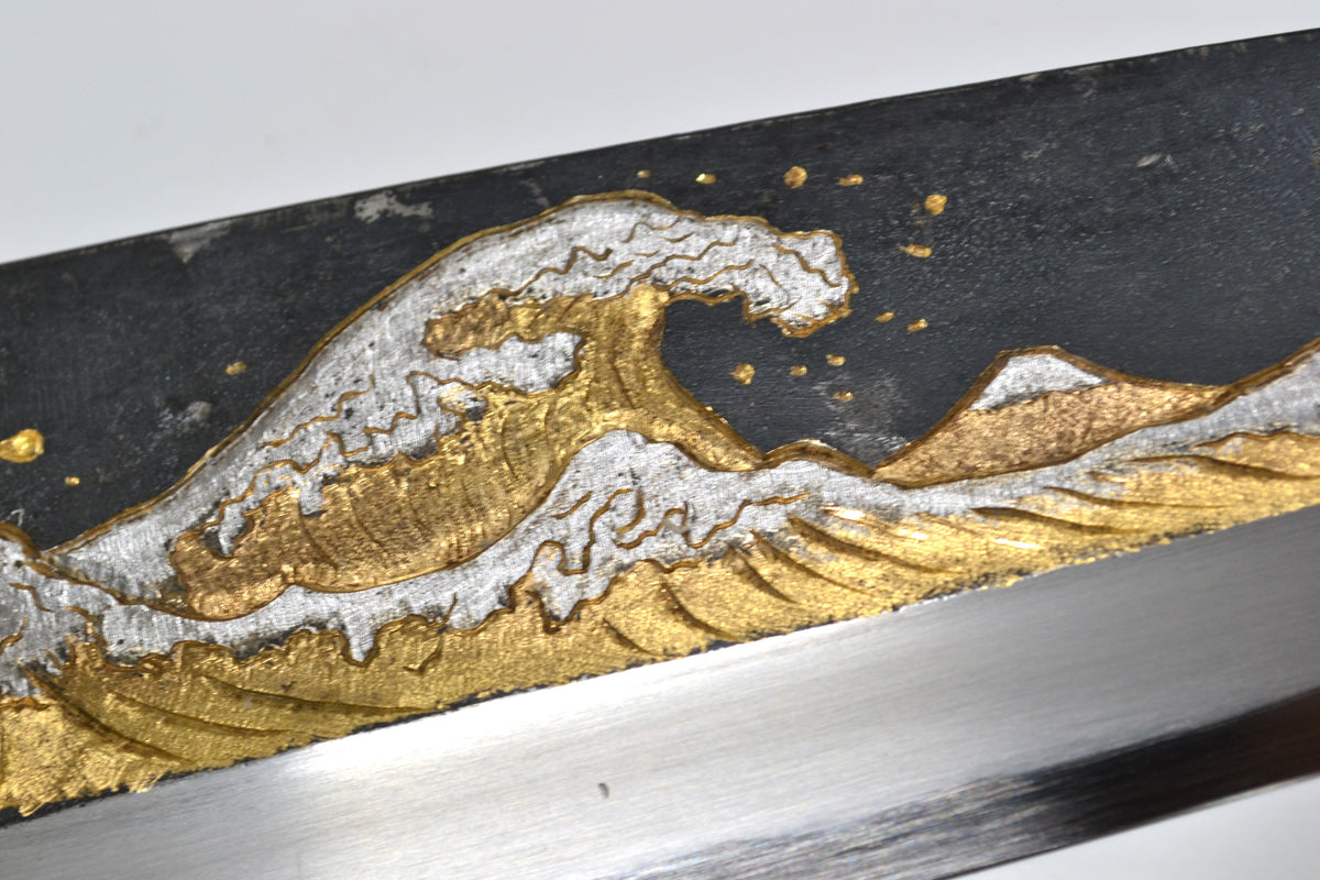 [PRE-ORDER] Michiko Kubota Engraved Deba 240mm — The Great Wave