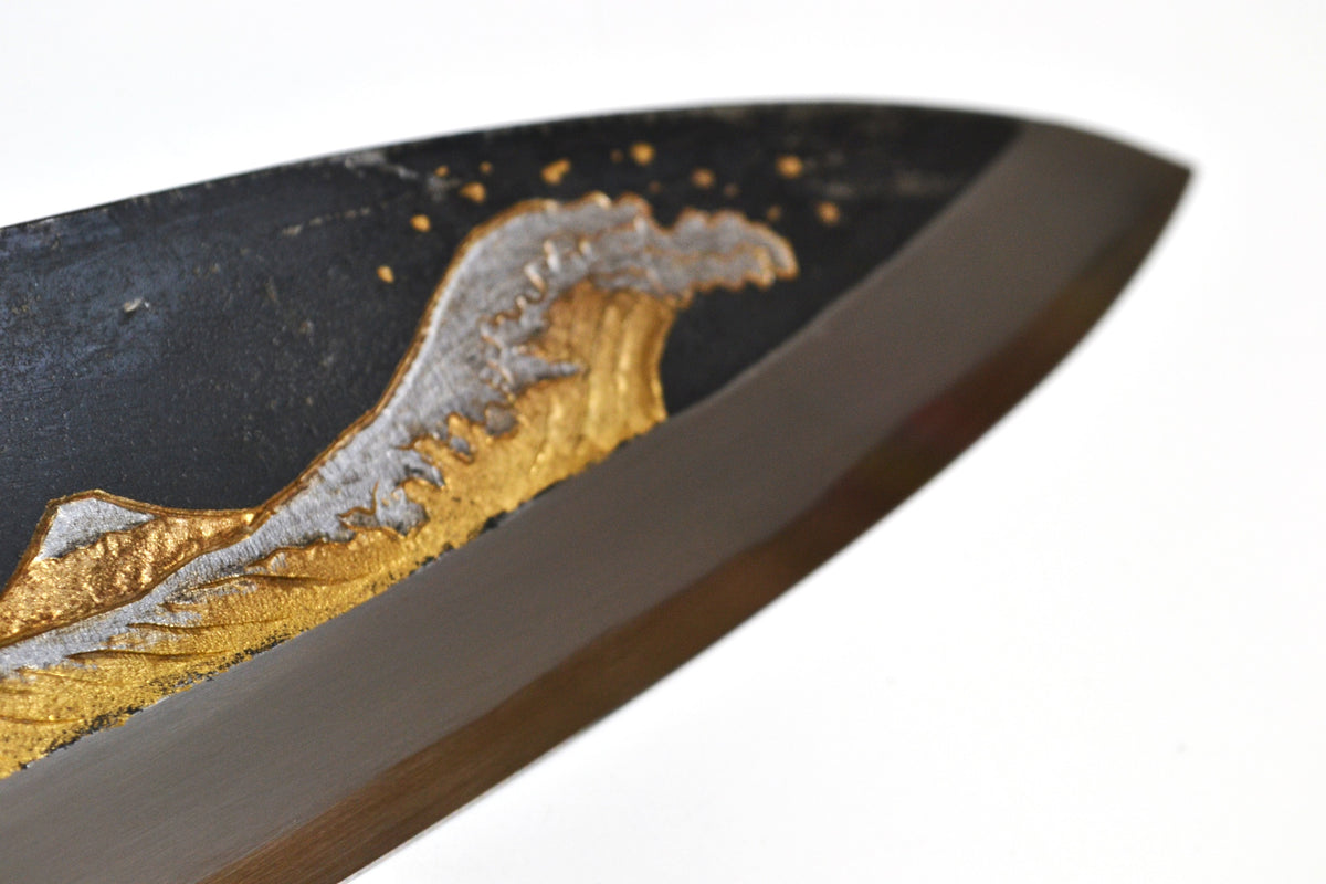 [PRE-ORDER] Michiko Kubota Engraved Deba 240mm — The Great Wave