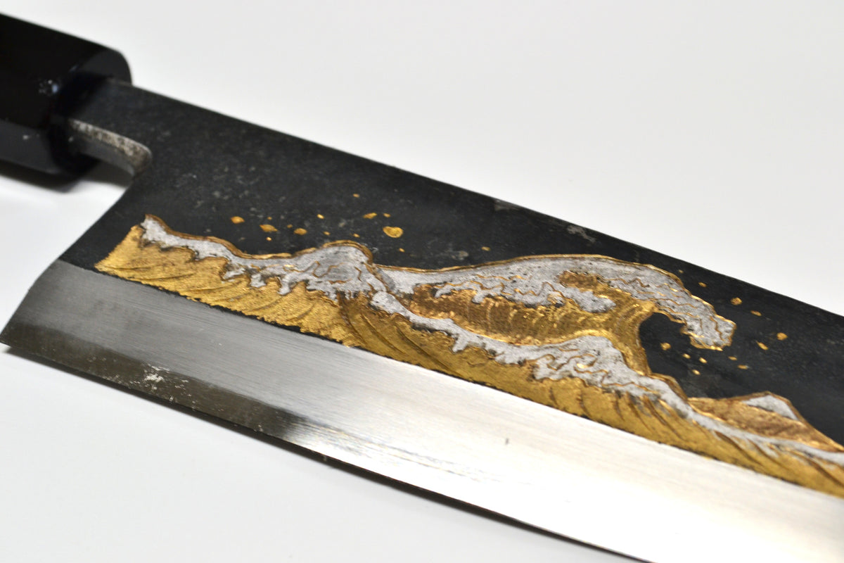 [PRE-ORDER] Michiko Kubota Engraved Deba 240mm — The Great Wave