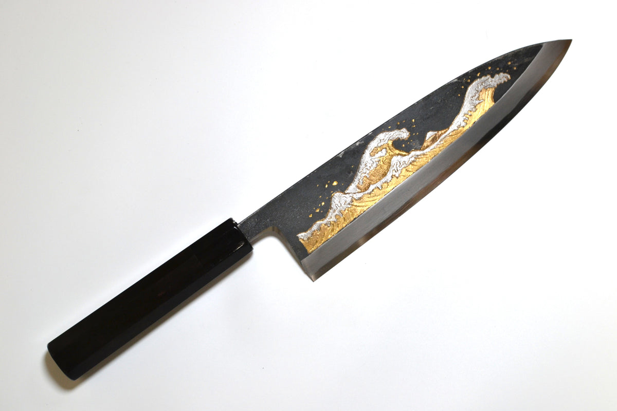 [PRE-ORDER] Michiko Kubota Engraved Deba 240mm — The Great Wave
