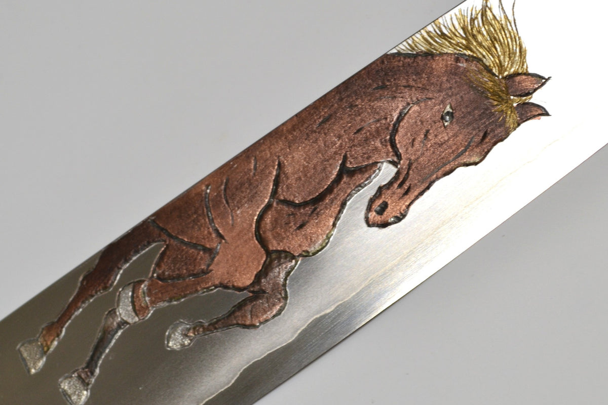 [PRE-ORDER] Michiko Kubota Engraved Gyuto 240mm — Prancing Horse
