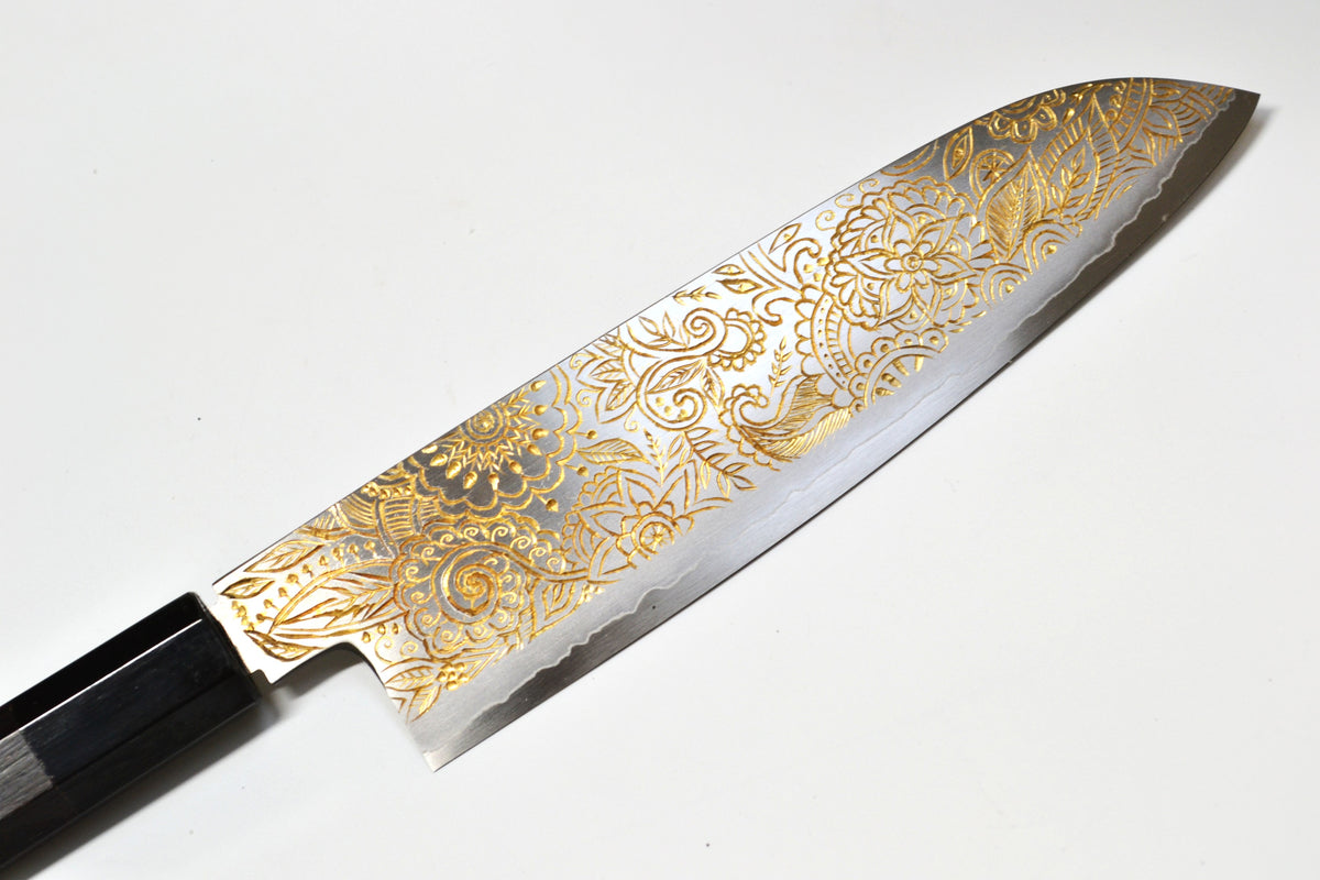 [PRE-ORDER] Michiko Kubota Engraved Santoku 180mm — Mandala
