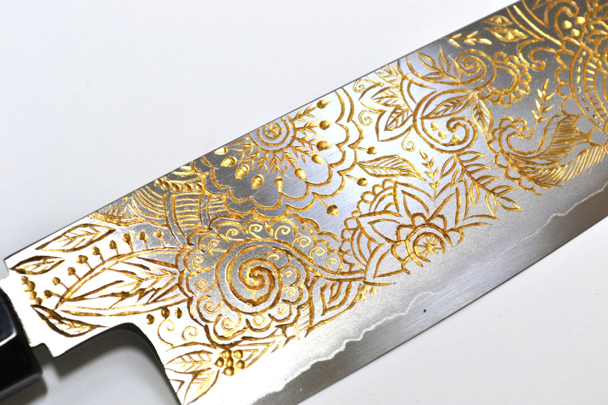 [PRE-ORDER] Michiko Kubota Engraved Santoku 180mm — Mandala
