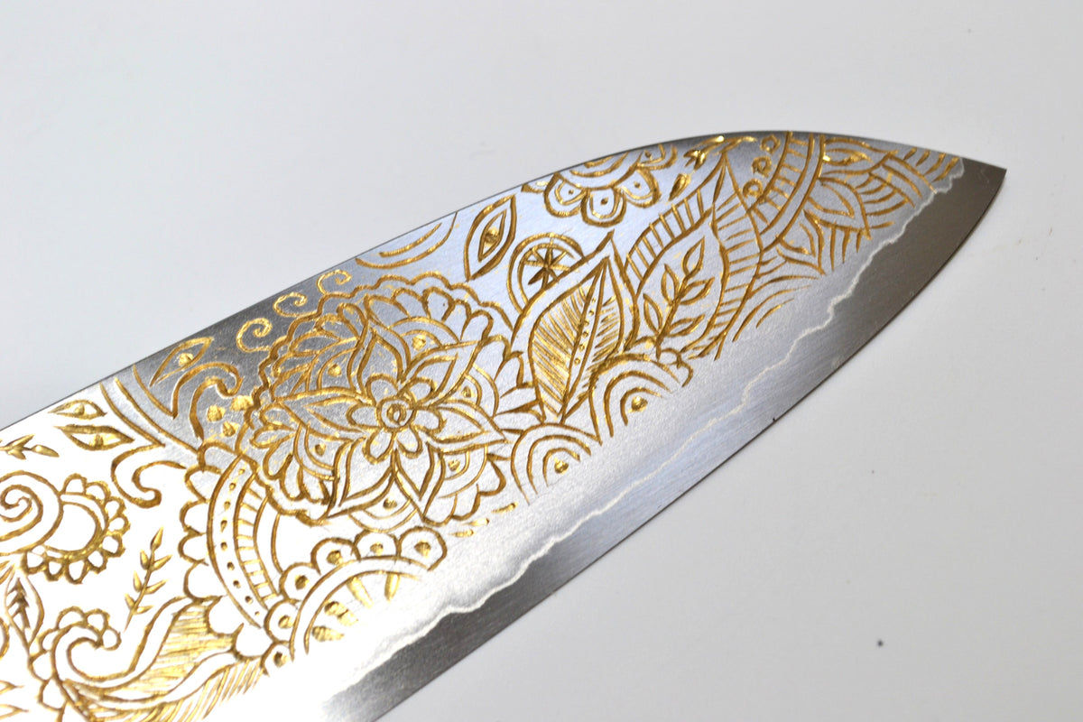 [PRE-ORDER] Michiko Kubota Engraved Santoku 180mm — Mandala