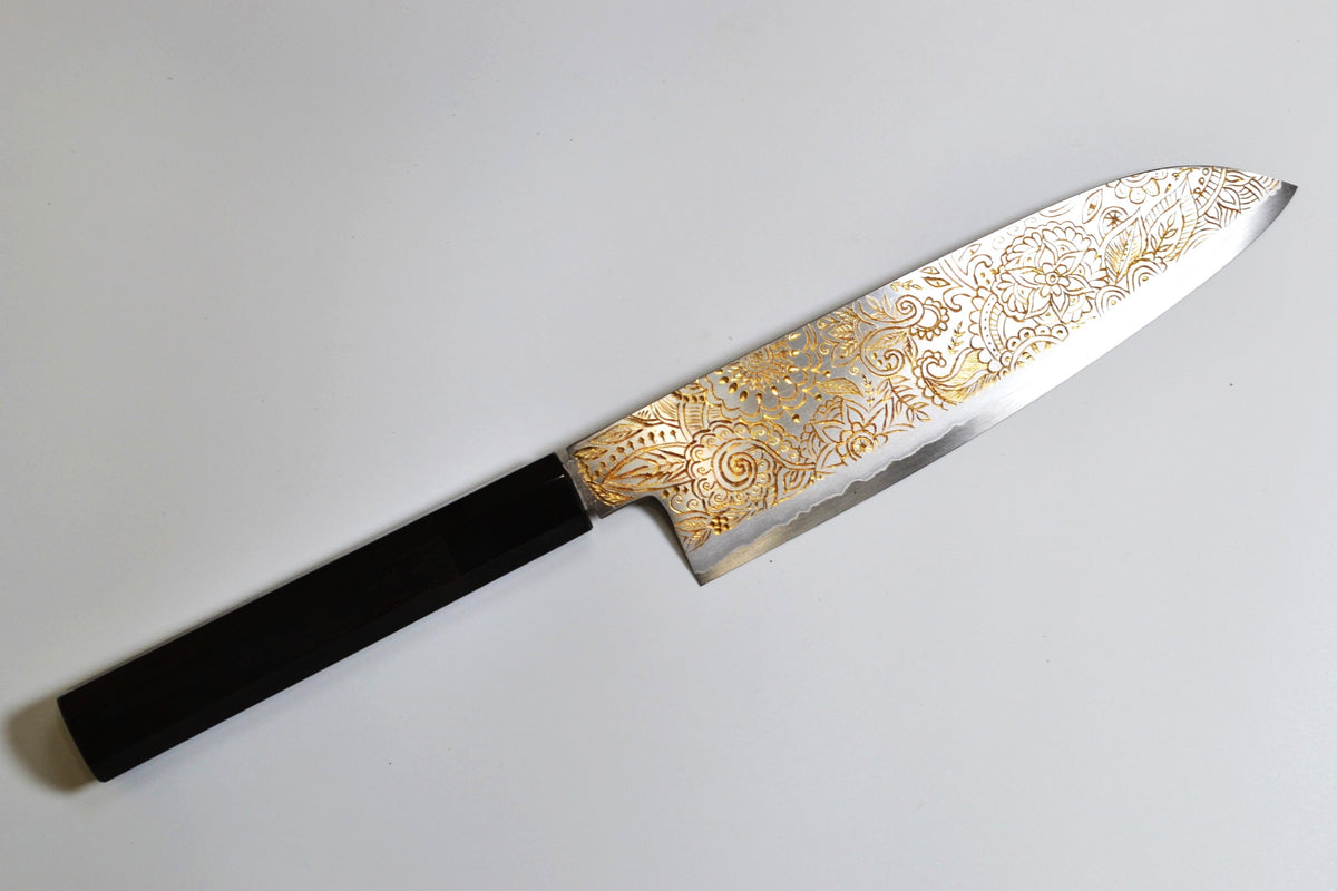 [PRE-ORDER] Michiko Kubota Engraved Santoku 180mm — Mandala