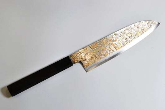 [PRE-ORDER] Michiko Kubota Engraved Santoku 180mm — Mandala