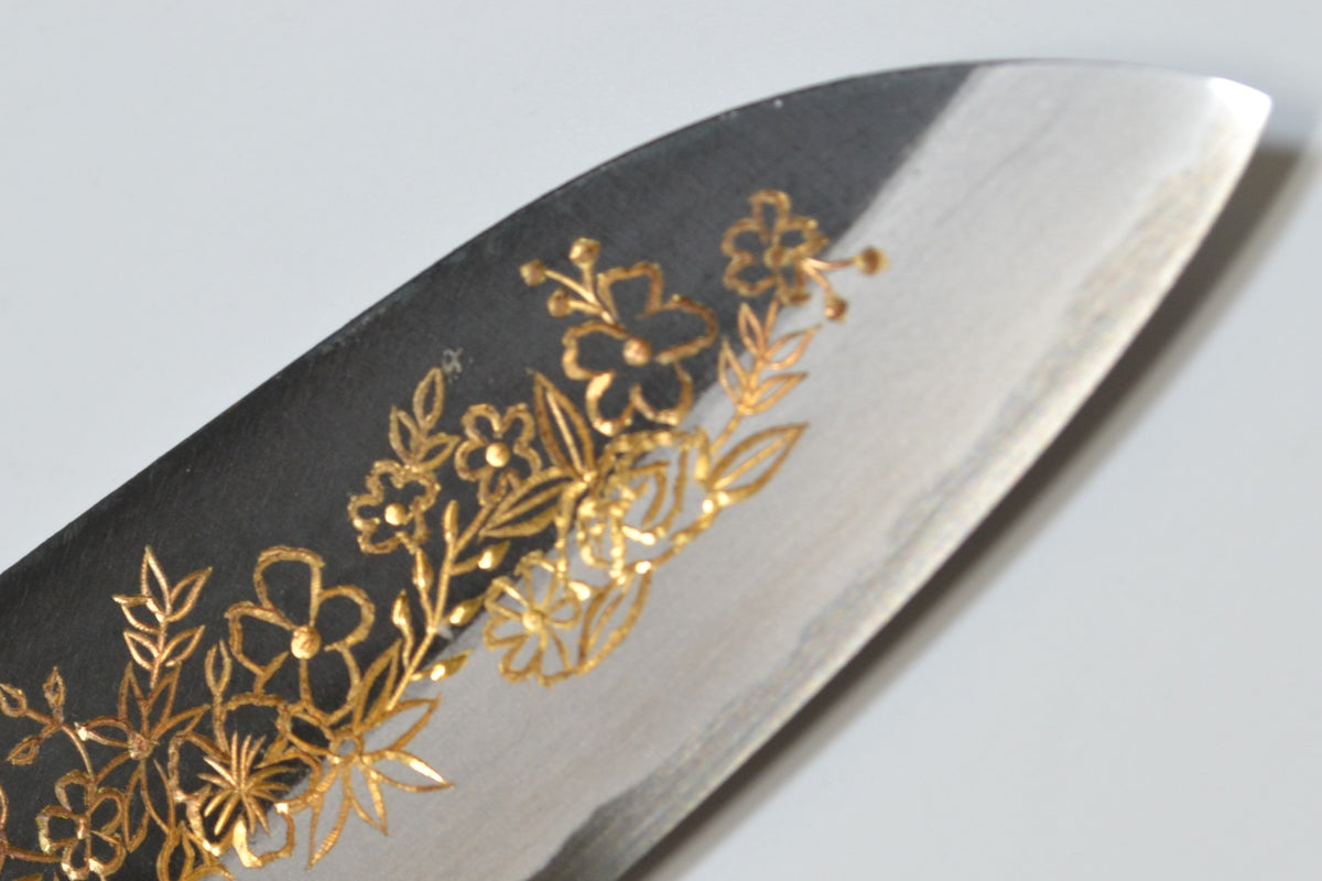 [PRE-ORDER] Michiko Kubota Engraved Santoku 180mm — Flower garden