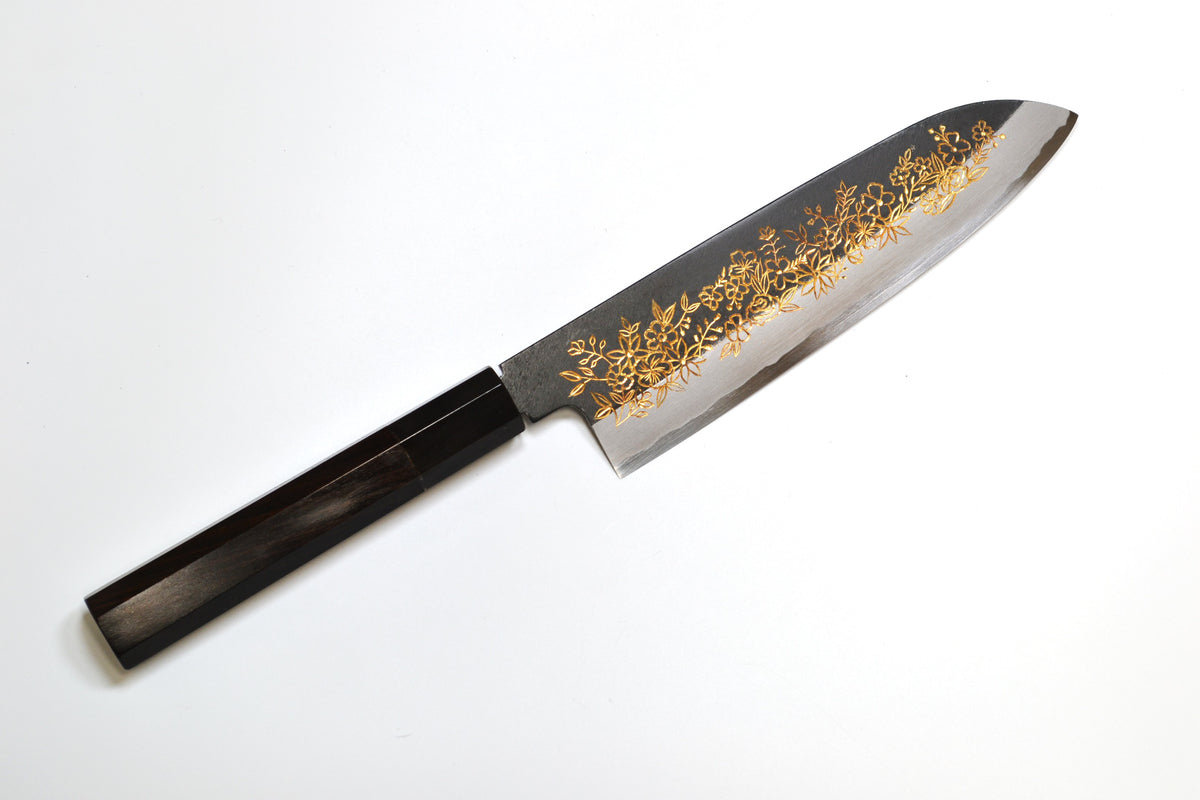 [PRE-ORDER] Michiko Kubota Engraved Santoku 180mm — Flower garden